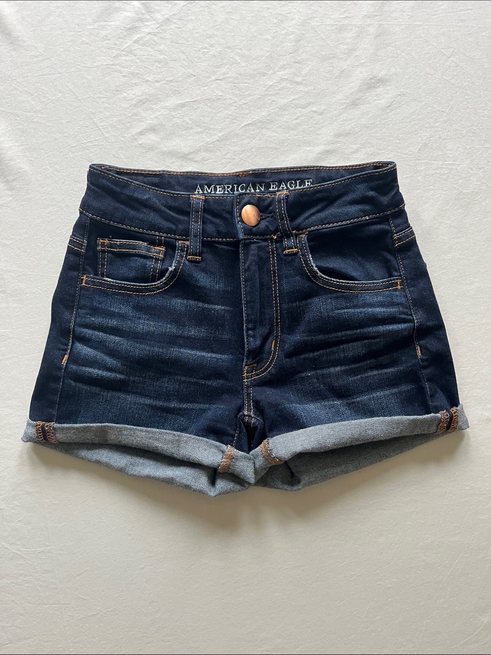 American Eagle Outfitters Dark Blue Super Stretch Hi-Rise Shortie